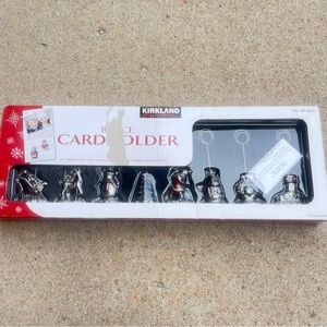 Kirkland Christmas Jeweled Enameled NickelFinish Card Holders 8 Set NEW Holidays